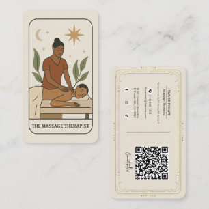 Carte De Visite Thérapeute de Massage Tarot QR des Médias Sociaux
