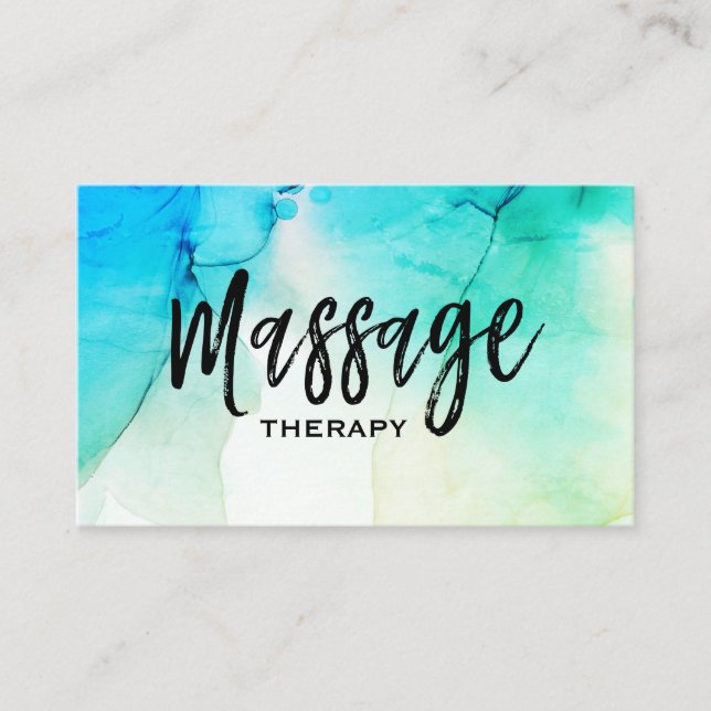 Carte De Visite ** Thérapeute de massage ~ Thérapie de massage Aqu (Devant)