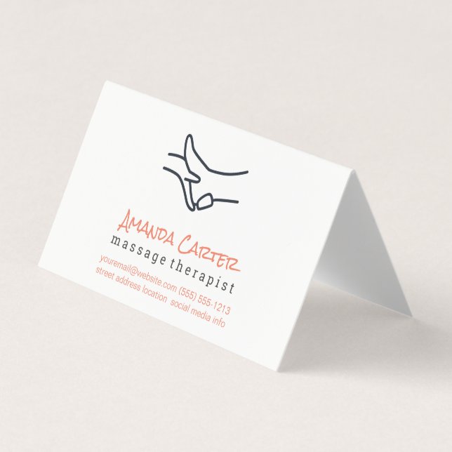 Carte De Visite Thérapeute de massage | Thérapiste physique (Devant)