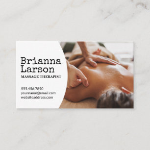 Carte De Visite Thérapeute de massage   Une Femme Qui Reprend Le M