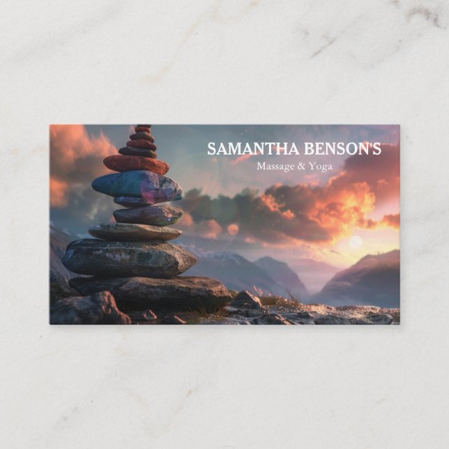 Carte De Visite Thérapeute de massage Zen Stones (Devant)