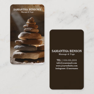 Carte De Visite Thérapeute en Massage Pierres Zen