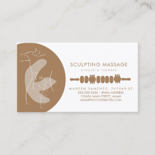 Carte De Visite Thérapeute en Massage Thérapie Bois Sculpture