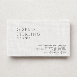 Carte De Visite Thérapeute Linge Blanc