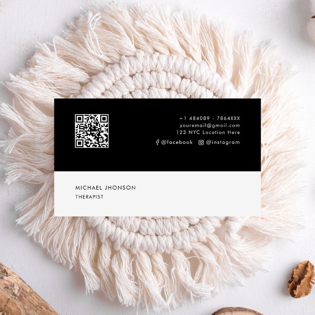 Carte De Visite Thérapeute professionnelle Médias sociaux icône QR (Créateur téléchargé)