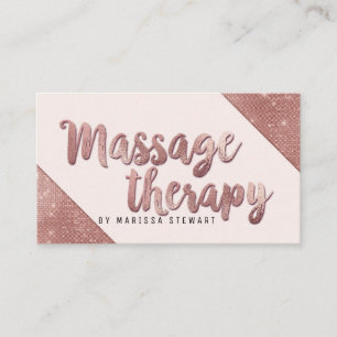 Carte De Visite Thérapeute rose de massage de parties