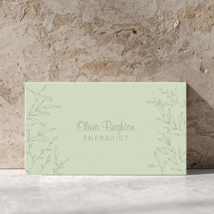 Carte De Visite Thérapeute Simple Botanique Moderne