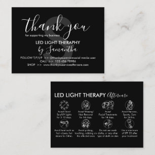 Carte De Visite Thérapie de lumière LED noire et blanche après- so