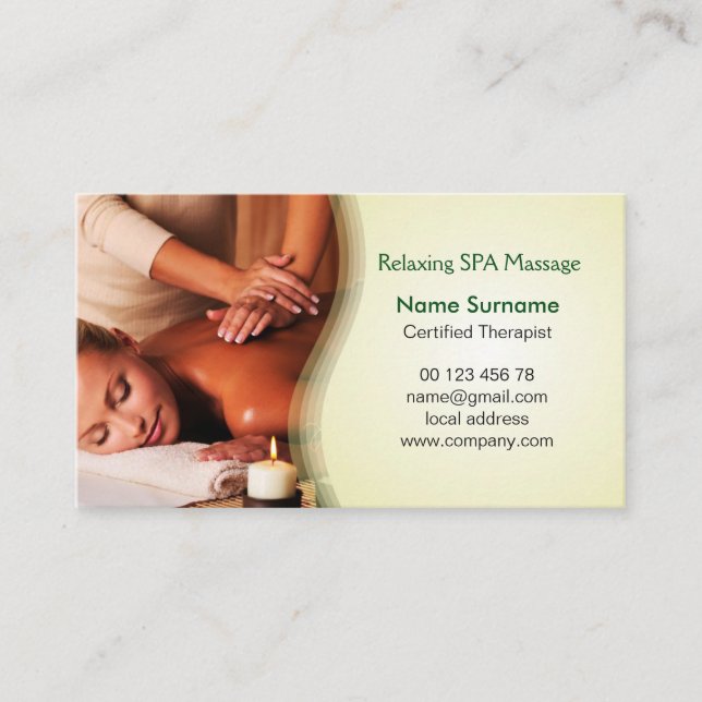 Carte De Visite Thérapie de massage, massage réparateur (Devant)