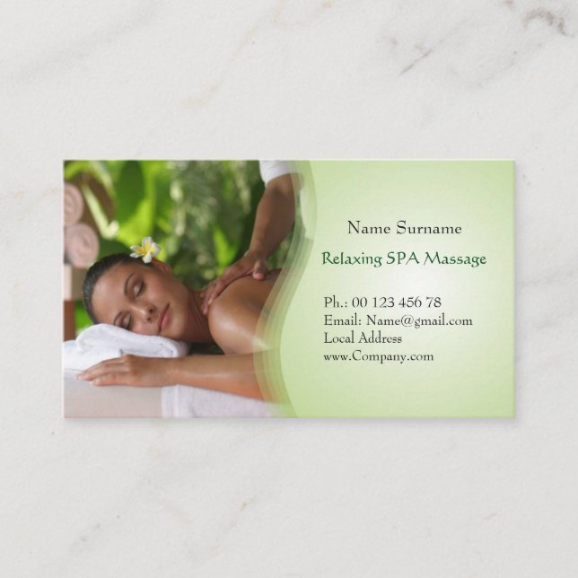 Carte De Visite Thérapie de massage, massage réparateur (Devant)