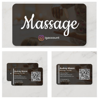 Carte De Visite Thérapie de Massage par un Professionnel du Bien-ê