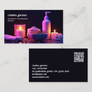 Carte De Visite Thérapie de Massage QR personnalisé