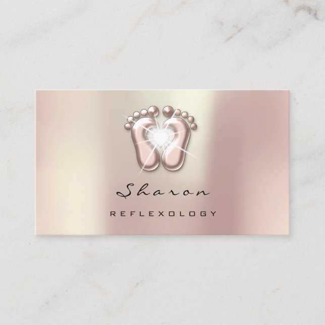 Carte De Visite Thérapie de massage Réflexologie Thérapiste Rose s (Devant)
