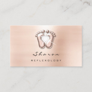 Carte De Visite Thérapie de massage Réflexologie Thérapiste Rose s