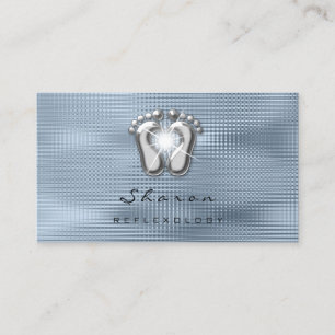 Carte De Visite Thérapie de massage Réflexologie Thérapiste Silver