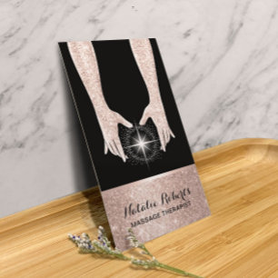 Carte De Visite Thérapie de Massage Reiki Spa Rose Gold Mains de G