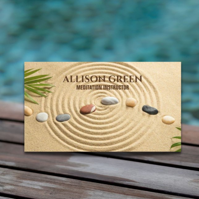 Carte De Visite Thérapie massage SPA zen Yoga Instructeur Méditati (Zen SPA Massage Therapy Yoga Instructor Meditation Business Card)