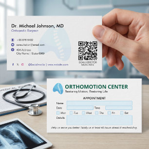 Carte De Visite Thérapie orthopédique   Rendez-vous moderne