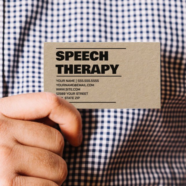 Carte De Visite Thérapiste (SLP Speech Therapist Business Cards)