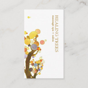 Carte De Visite Thérapiste de Massage des arbres élégant