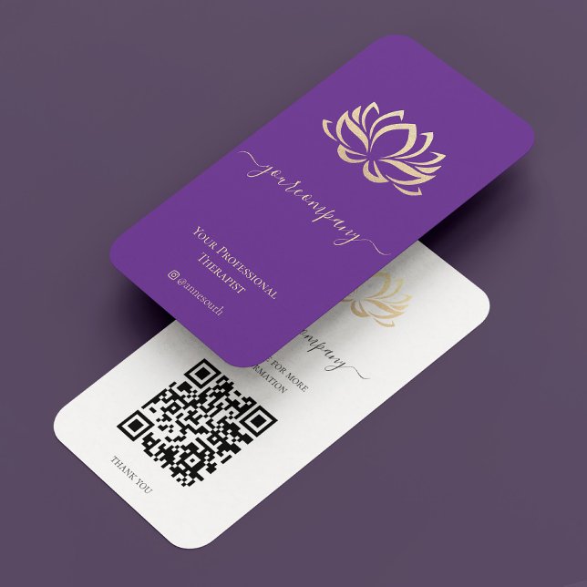 Carte De Visite Thérapiste Royal Purple Lotus Wellness Spa (Therapist Royal Purple Lotus Wellness Spa Business Card
)