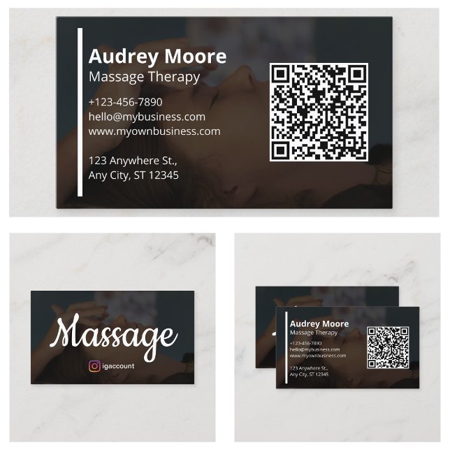 Carte De Visite Thérapistes modernes de massage (Modern Massage Therapists Business Card
)
