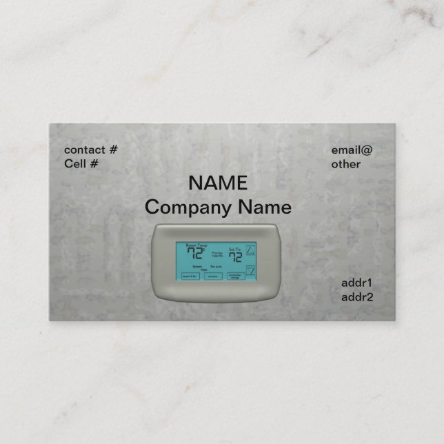 Carte De Visite thermostat de mur sur la chaleur (Devant)