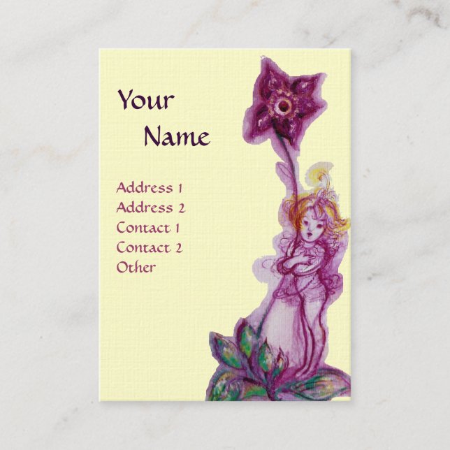 Carte De Visite THUMBELINA MONOGRAM Violet Ultra Violet Fleur (Devant)