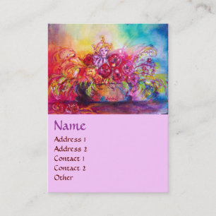 CARTE DE VISITE THUMBELINA, PANIER À FLEURS ET BOUTEILLE