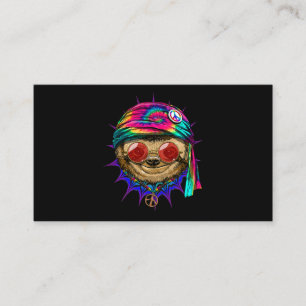 Carte De Visite Tie Dye Hippie Sloth Hippiness Peace Love Sloth 68