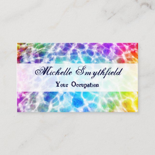 Carte De Visite Tiedye Hippie Wavy Rainbow Effet (Devant)