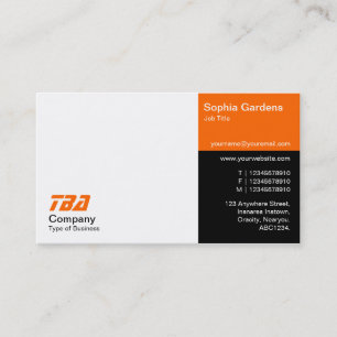 Carte De Visite Tiers - Blanc, orange et noir