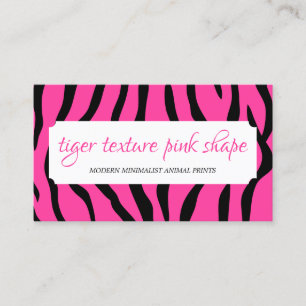 Carte De Visite Tiger Sprinkings Texture forme rose Cadre