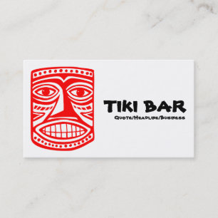 Carte De Visite Tiki Bar - Rouge, noir et blanc