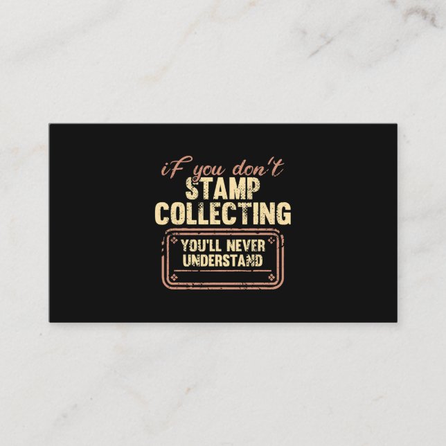 Carte De Visite Timbre Collecte Funny Collecteur Timbre Philatoire (Devant)