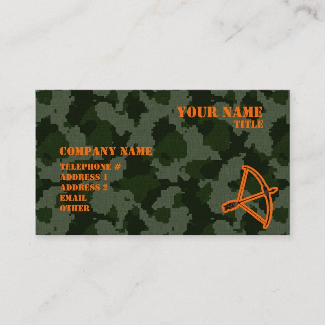 Carte De Visite Tir à l'arc Camo (Devant)