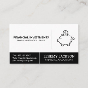 Carte De Visite Tirelire   Investissements