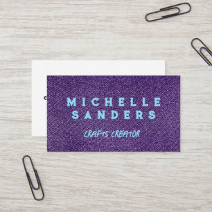 Carte De Visite Tissu de denim violet   Couturière Tailleur