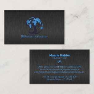 Carte De Visite Tissu de méta gris foncé business ca