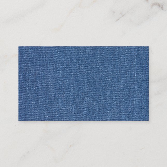 Carte De Visite Tissu d'origine bleu mode jean denim (Devant)