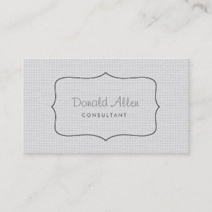 Carte De Visite Tissu élégant blanc clair professionnel simple