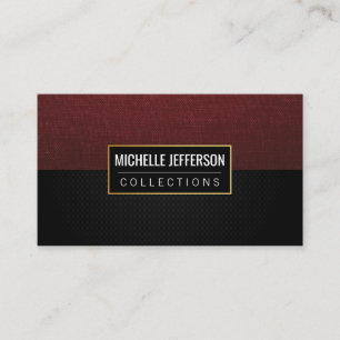 Carte De Visite Tissu en toile rouge   Maillage noir