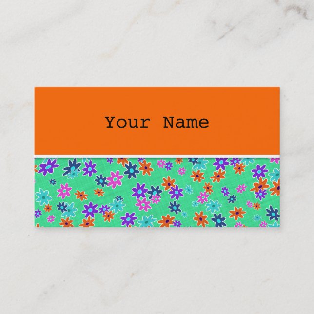 Carte De Visite Tissu floral Couleur Motif sans couture (Devant)
