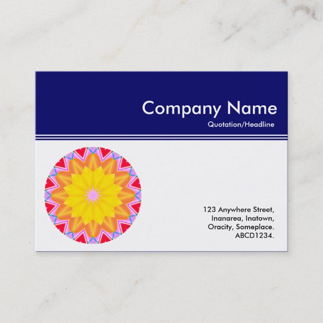 Carte De Visite Titre de couleur III - Mandala - bleu marine (Devant)
