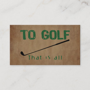 Carte De Visite To Golf