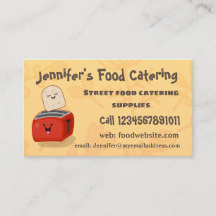 Carte De Visite Toast de Cute kawaii et dessin animé de grille-pai