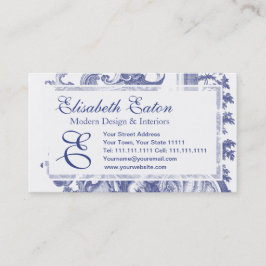 Carte De Visite Toile baroque français bleu élégant