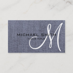 Carte De Visite Toile de monogramme gris élégant