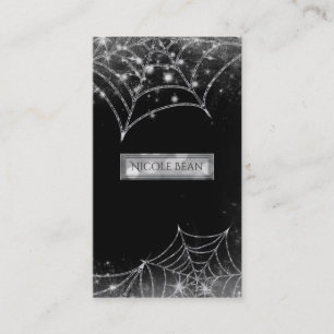 Carte De Visite Toiles d'araignées scintillantes Dark Glam Hallowe