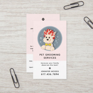 Carte De Visite Toilettage de dessins animés modernes pour animaux